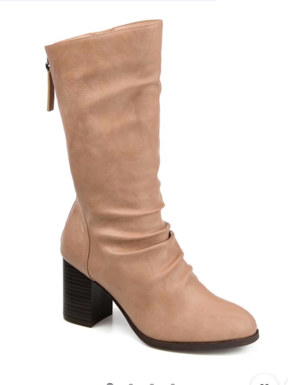 Journee Collection Mid-Calf Slouch Boot in Light Beige